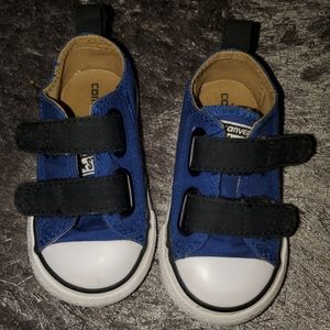 Blue Toddler Converse With Velcro. Size 5.